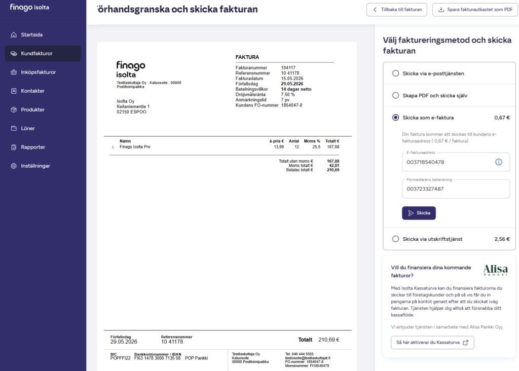 E-fakturering direkt i bruk.